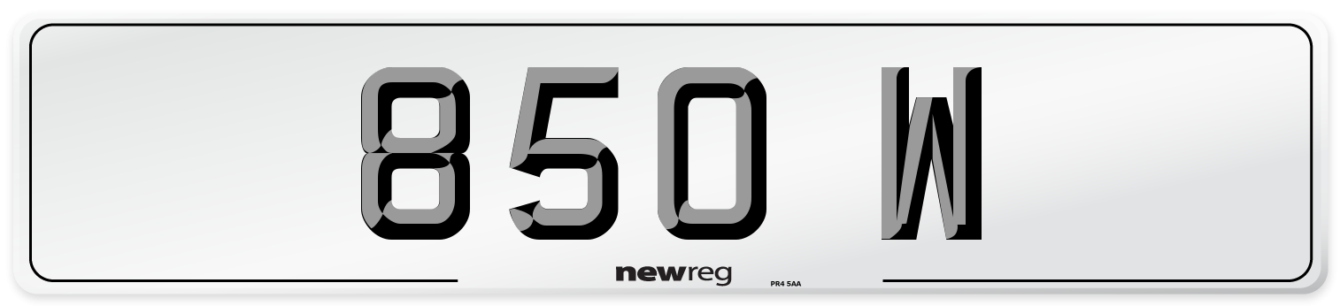 850 W Number Plate from New Reg